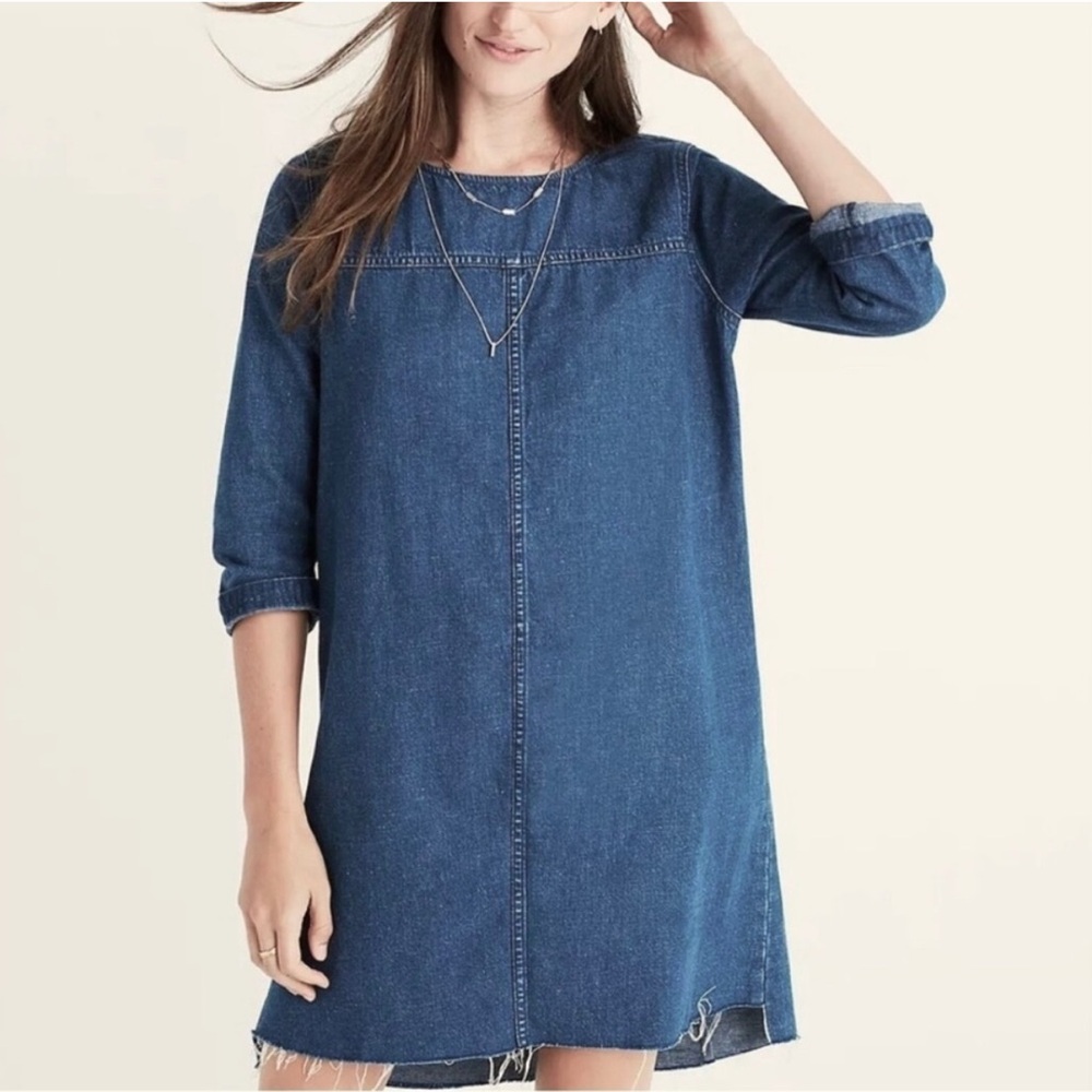 Madewell Denim Dress with frayed bottom